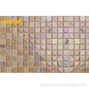 Stain Resistant Irregular Patterns Iridescent Mosaic Glass